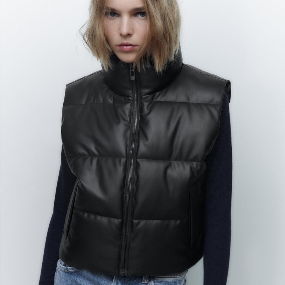 Faux Leather Puffer Vest SOLD OUT 3046/244